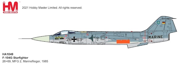 F104G Starfighter 26+69 MFG 2 Marineflieger Fliegerhorst Eggebek 1985 (2x Kormoran anti-ship missiles) HA1049