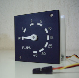 B737 flaps indicator with servo motor. GAUFLAPS1