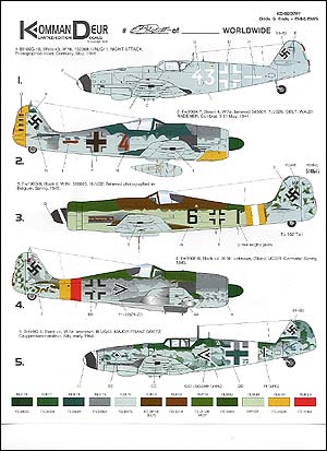Odds and ends 1944/1945 Messerschmitt BF109G & FW190A/F/D KD4807fF