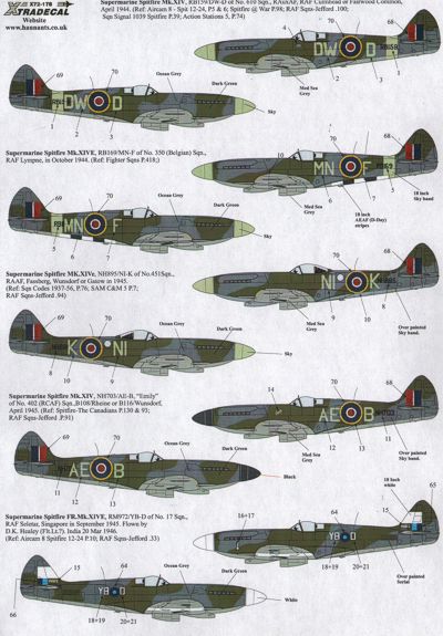 Supermarine Spitfire Mk.XIV (RAF, R.Aux.AF, Belgium, RAAF, RCAF, R.Ind.AF) X72178