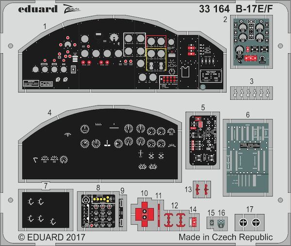 Detailset Boeing B17E/F Flying Fortress Interior (HKM) E33-164