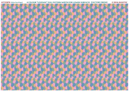 4 colour lozenge full pattern width for Lower surfaces (factory fresh) (White decal paper) ATT32070