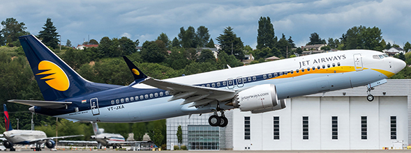 Boeing 737-8MAX Jet Airways VT-JXA With Antenna XX4057