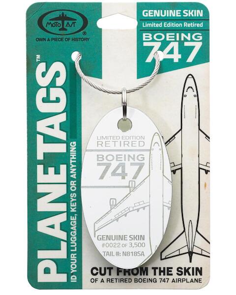 Keychain made of real aircraft skin: Boeing 747 N818SA Southern Air 747 N818SA