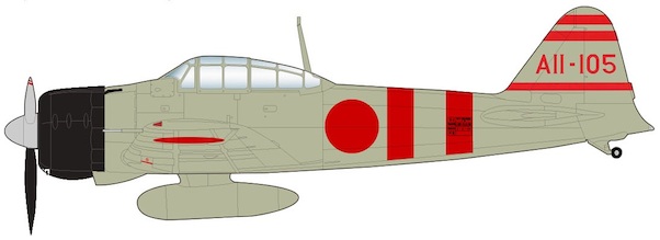 A6M2 Zero Fighter Type 21 AII -105, Lt. Yoshio Shiga IJN Carrier Kaga, December 1941