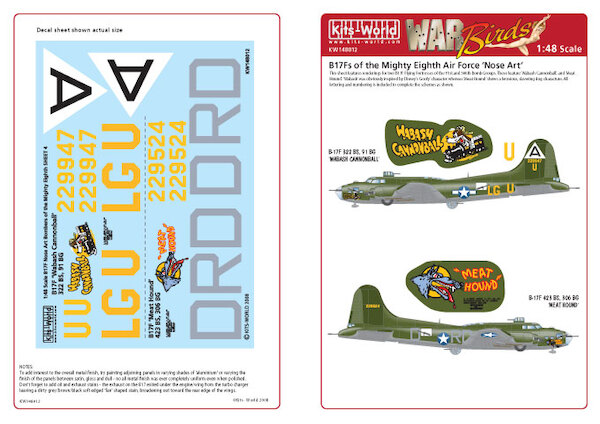 B17F Flying Fortress of the Mighty Eight Air Force Nose art kw148012