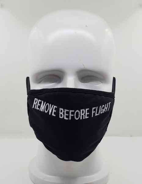 Aviation Face Mask Remove Before Flight (black) MASK-RBF BLACK