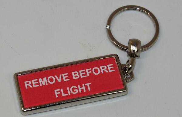 Remove Before Flight Keyring (metal) pr18