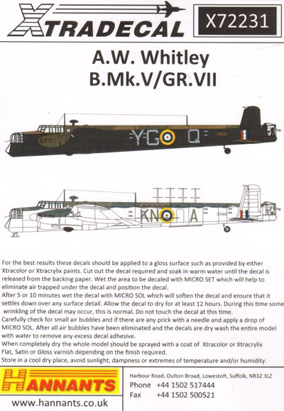 Armstrong-Whitworth Whitley B.Mk.V/GR.Mk.VII X72231
