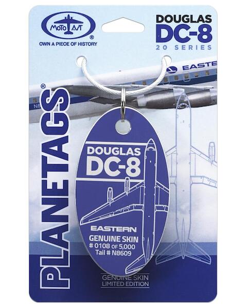 Keychain made of real aircraft skin: Douglas DC-8-21 Eastern Airlines N8609 Blue  EASTERN BLUE