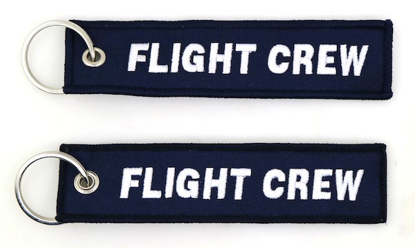 Keyholder with  FLIGHT CREW  on both sides, navy blue background  KEY-FC-NAVY