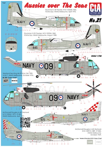 Aussies over The Seas - RAN Carrier-borne aircraft 1949-1980. (Tracker, Sea Kning, Skyhawk)  CTA-021