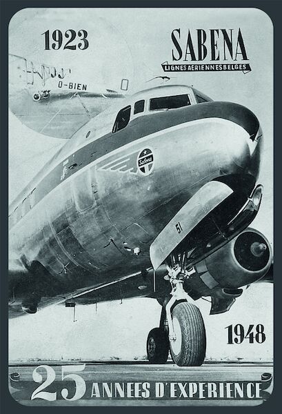 SABENA Lignes Aeriennes Belges DC-4 1923-1948 Vintage metal poster metal sign  AV0026