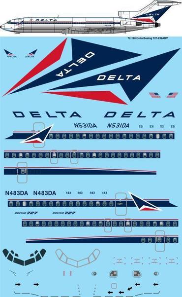 Boeing 727-200 ADV (Delta Airlines) 72-160