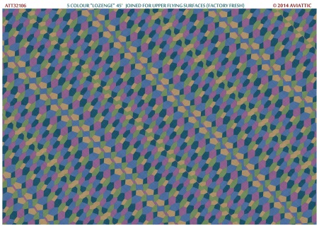 5 colour lozenge 45 degrees joined for upper flying surfaces (factory fresh) ATT32106