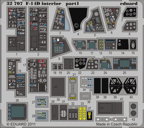 Detailset Grumman F14D Tomcat Interior Self Adhesive (Trumpeter) E32-707