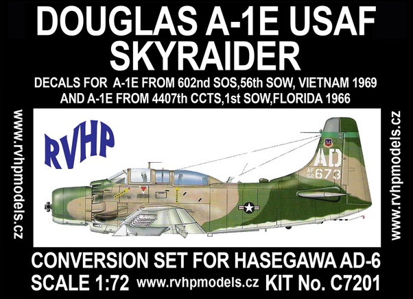 A1E Skyraider (USAF), conv. for Hasegawa AD-6 C7201