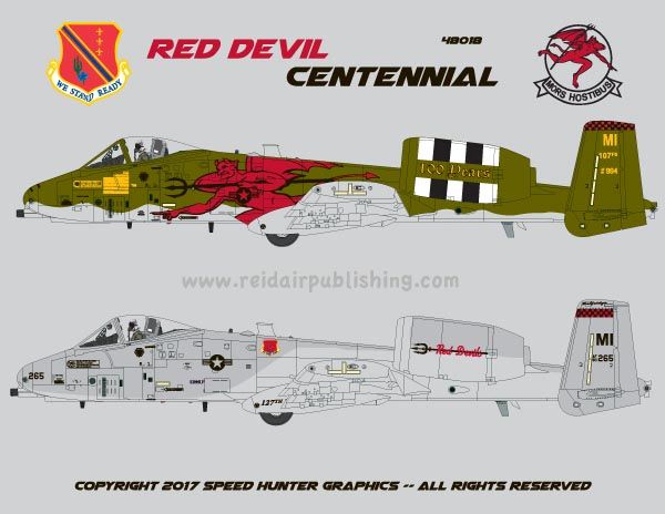 Red Devil centennial, A-10 Thunderbolt Michigan ANG 100th anniversary special scheme SHG48018