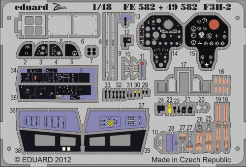 Detailset F3H-2 Demon Interior Self Adhesive (Hobby Boss) Fe582