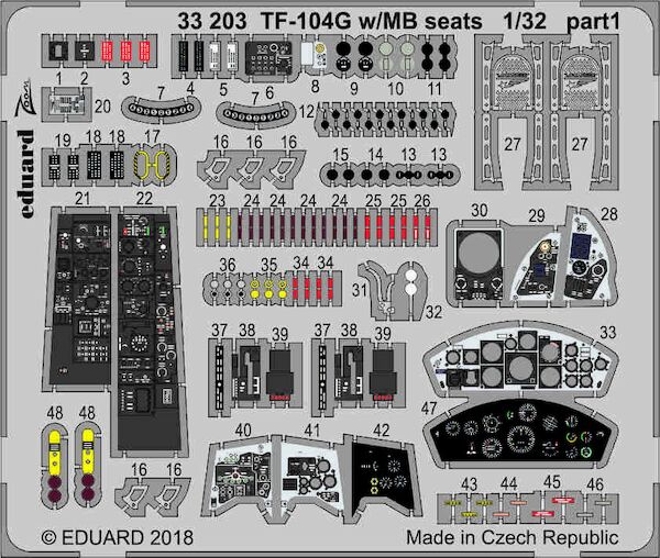 Detailset Lockheed TF104G Starfighter with MB Seats (Italeri) E33-203