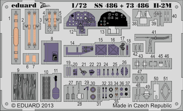 Detailset Ilyushin IL2M Sturmovik Self Adhesive (Academy) SS486