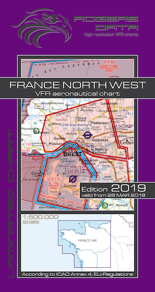 VFR aeronautical chart France Northwest 2019 ROGERS-FR-NW
