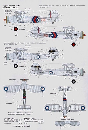 Fairey Swordfish MK1 in Pre war FAA (HMS Arrk Royal, and HMS Eagle) x32014