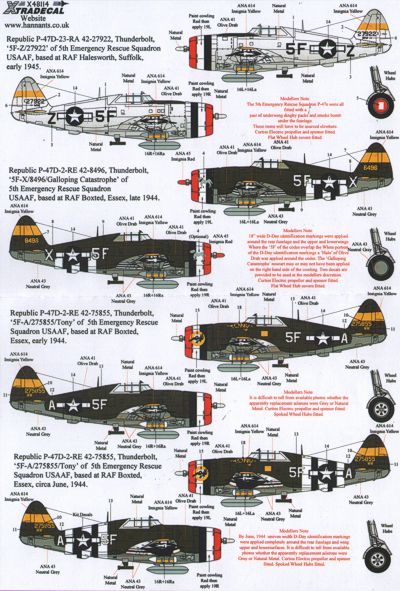Republic P47D Thunderbolt - They also serve -5th Emergency Rescue Squadron X48116