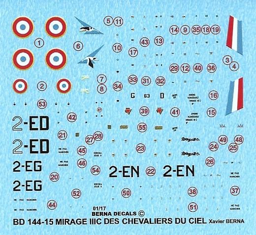 Dassault Mirage IIIC 'Knights of the Sky' (3 schemes) BD144-15