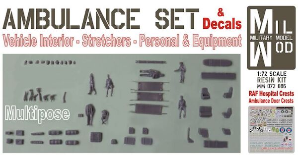 Ambulance set, with vehicle interiors, strechers, personel and equipment MM072-086