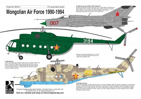 Mongolian AF (MiG21, Mi8, Mi24) BR817