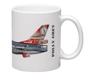 Mug 322 Squadron Polley Grey Leeuwarden 75 years F-16 J-879 MOK-322sq