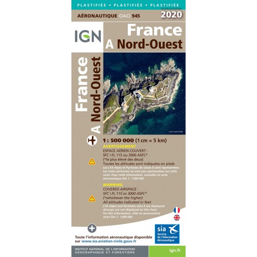 ICAO chart France 941 North West (Nord-Ouest) Edition 2020 IGN-941