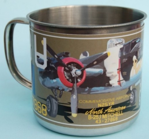 Steel cup with lid B-25 Mitchell 'Yellow Rose
