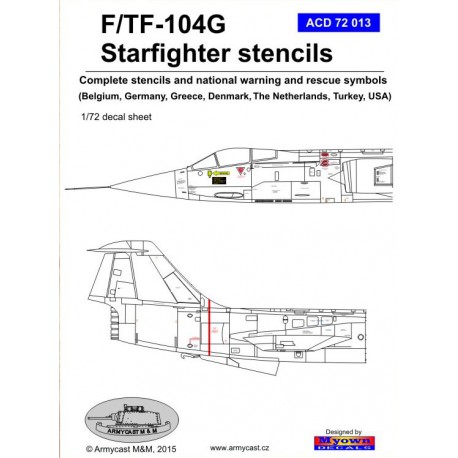 Lockheed F104/TF104G Starfighter stencils ACD72013