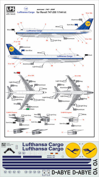 Boeing 747 200 Lufthansa Cargo Lps Hobby Lps144 23