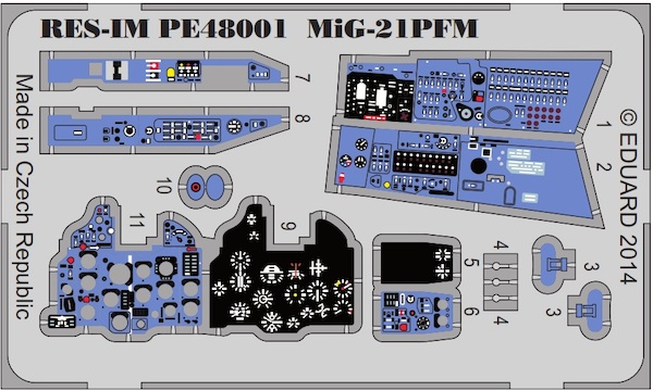 Detailset Mikoyan Mig21PFM Fishbed (Eduard) RESIMPE48001