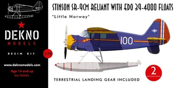 Stinson SR-9DM Reliant with Edo 39-4000 floats