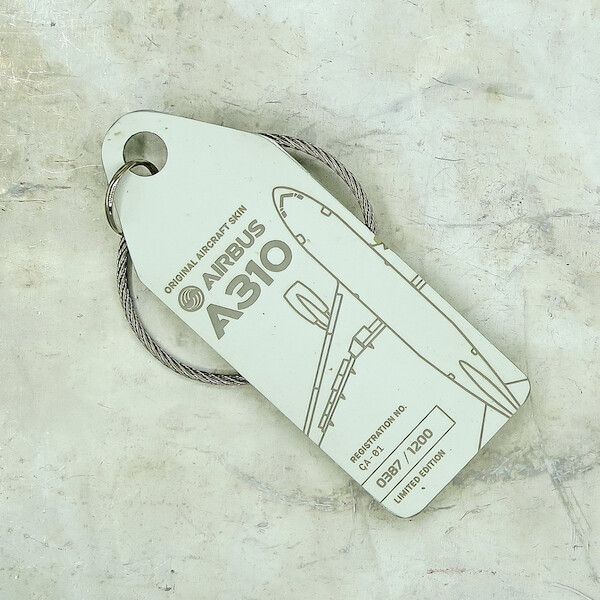 Keychain made of real aircraft skin: Airbus A310 CA-01 Belgian Air Force CA-01