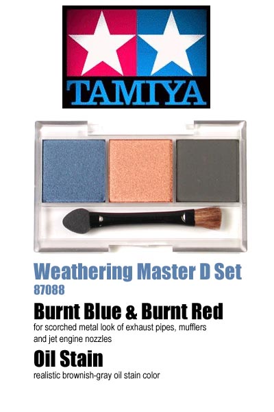 Tamiya Weathering Master set D (Burnt Blue, Burnt Red, Oil Stain) 87088