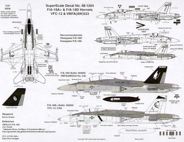 48-1204 F/A18 (VFC12, VMFA(AW)533) 48-1204