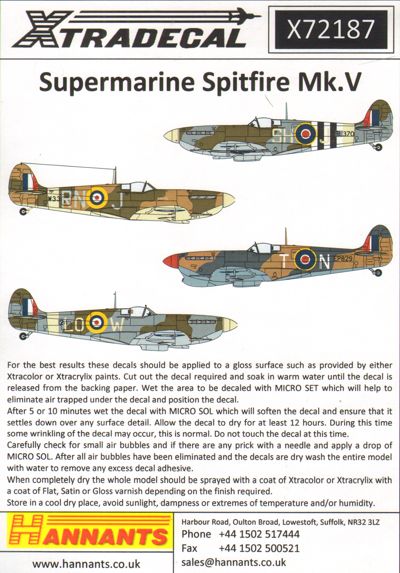 Supermarine Spitfire Mk.Vb/c Includes Presentation aircraft X72187