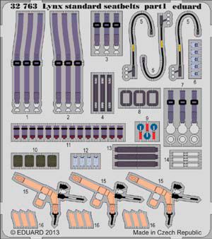 Detailset Westland Lynx MK88 seatbelts (Revell) E32-763