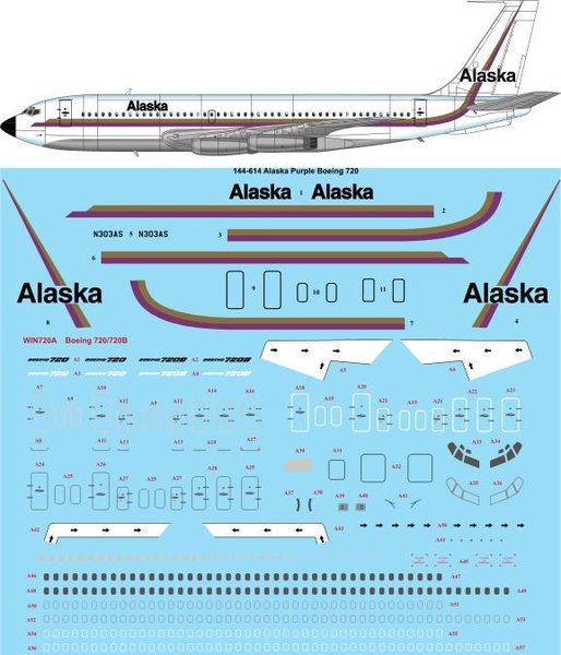 Boeing 720 (Alaska Purple) 144-614
