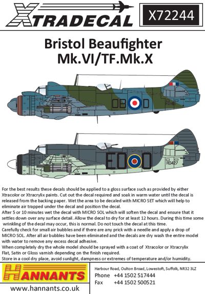 Bristol Beaufighter Mk.VI/TF.Mk.X Thimble Nose X72244