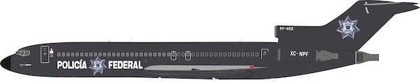 Boeing B727-200 Policia Federal Preventiva, PFP Mexico XC-NPF With Stand IF722MEXP1219