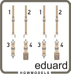 Detailset US Navy Beige Seatbelts Super E49-087
