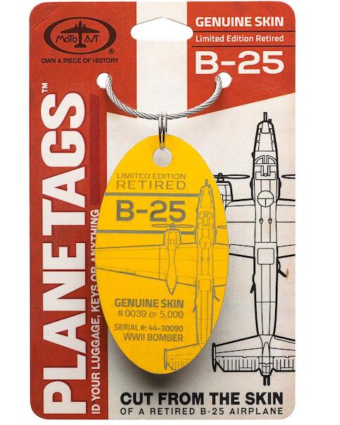 Keychain made of real aircraft skin: B-25 Mitchell 44-30090 B-25 44-30090