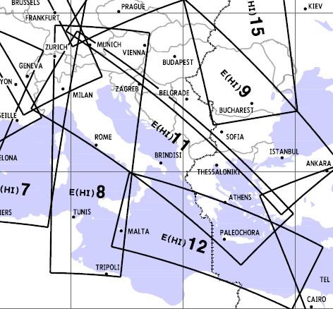 High Altitude Enroute Chart Europe HI 11/12: Italy, Austria, Adriatic Sea, Greece E(HI)11/12 E(HI)11/12