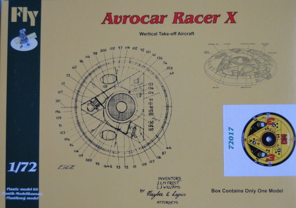 Avro Canada VZ9 Avrocar VTOL Aircraft Racer X 72017